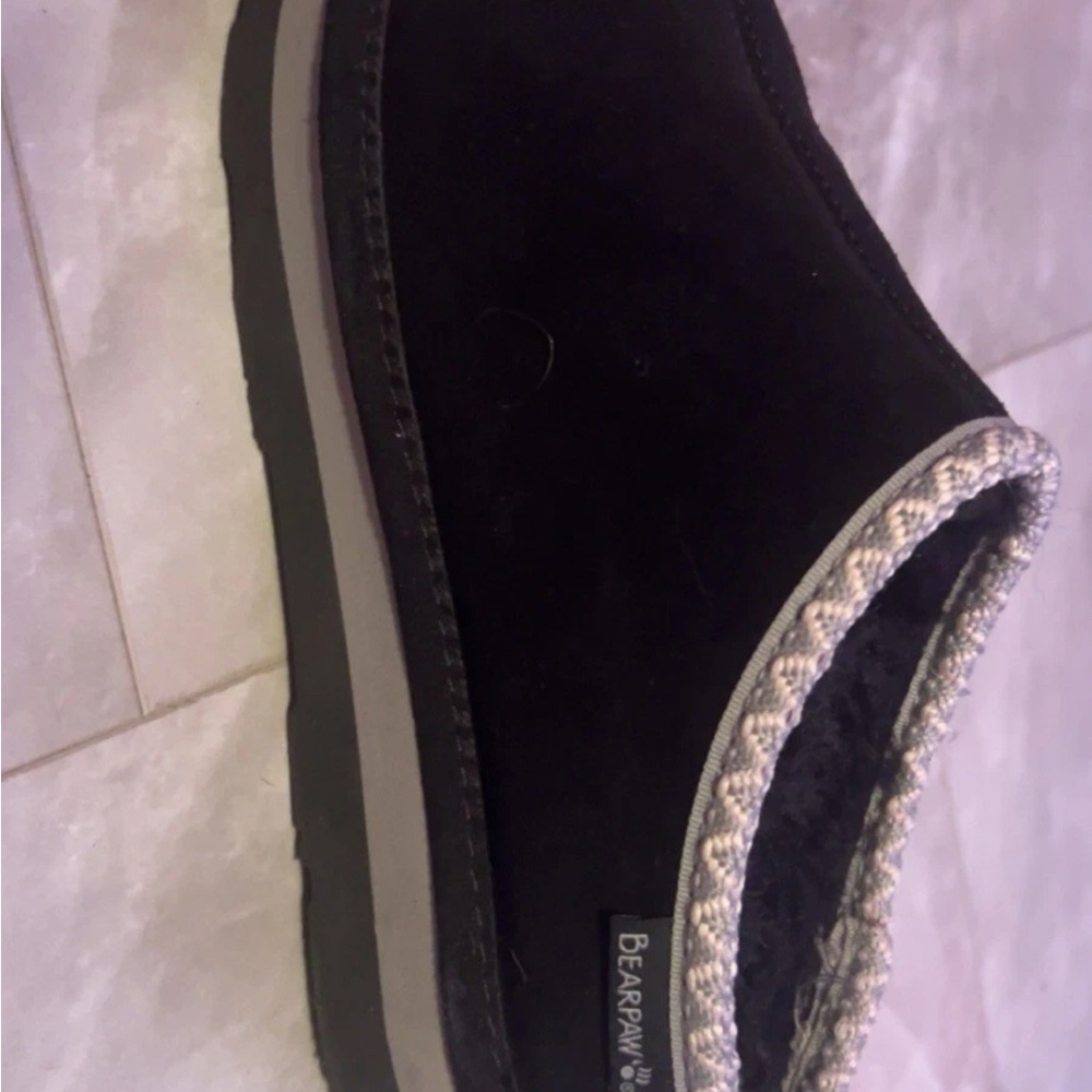 Bearpaw Black Suede Slippers